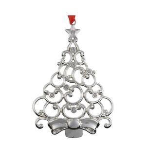 Lenox Sparkle and Scroll Tree Ornament Silver Plated